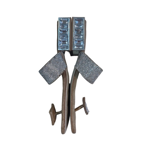 Jeffrey Campbell SquareToe Embellished Rhinestone Jeweled Sandals Womens Size 7 - Picture 6 of 10